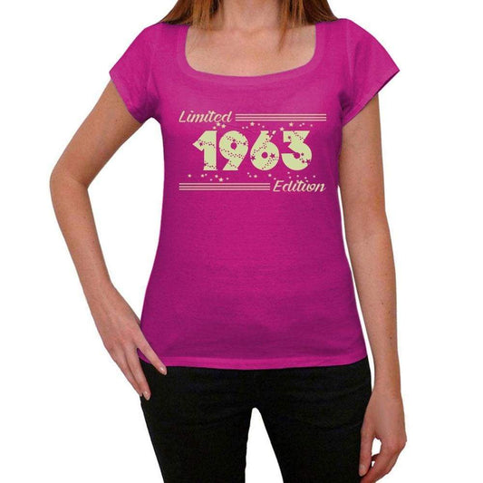 1963 Limited Edition Star, Women's T-shirt, Pink, Birthday Gift 00384 - ultrabasic-com