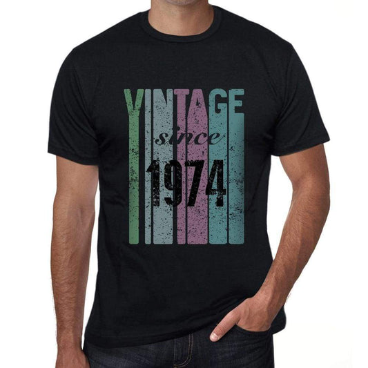 1974, Vintage Since 1974 Men's T-shirt Black Birthday Gift 00502 - ultrabasic-com