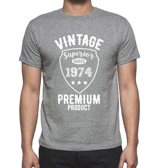 1974 Vintage superior, Grey, Men's Short Sleeve Round Neck T-shirt 00098 - ultrabasic-com
