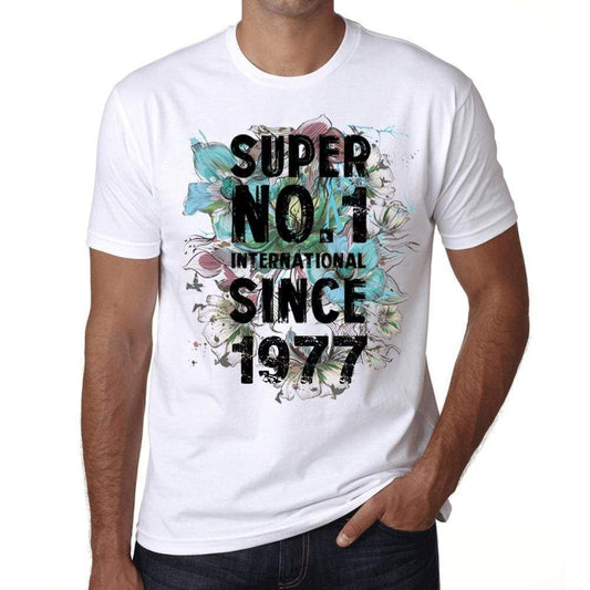 1977, Super No.1 Since 1977 Men's T-shirt White Birthday Gift 00507 - ultrabasic-com