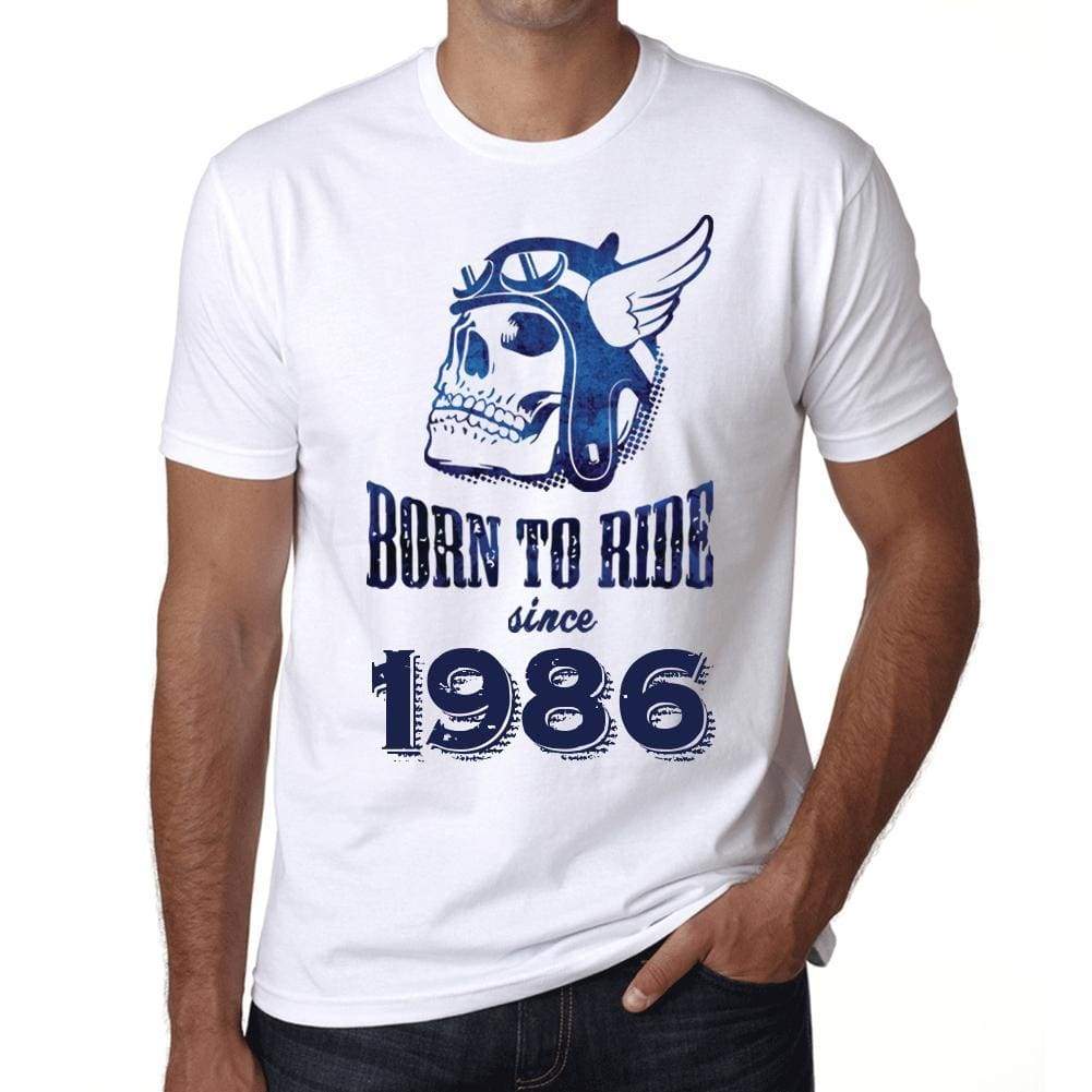 1986, Born to Ride Since 1986 Men's T-shirt White Birthday Gift 00494 - ultrabasic-com