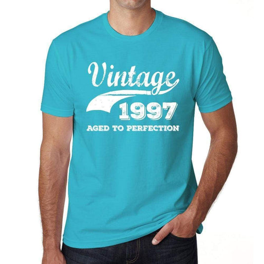 1997 Vintage Aged To Perfection Blue Mens Short Sleeve Round Neck T-Shirt 00291 - Blue / S - Casual