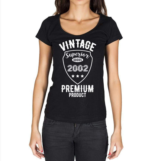 2002 Vintage Superior Black Womens Short Sleeve Round Neck T-Shirt 00091 - Black / Xs - Casual