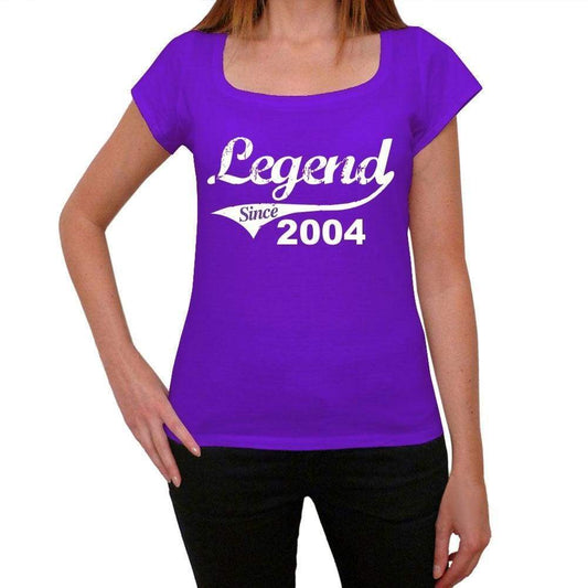 2004 Legend Since Womens T Shirt Purple Birthday Gift 00131 - White / Xs - Casual