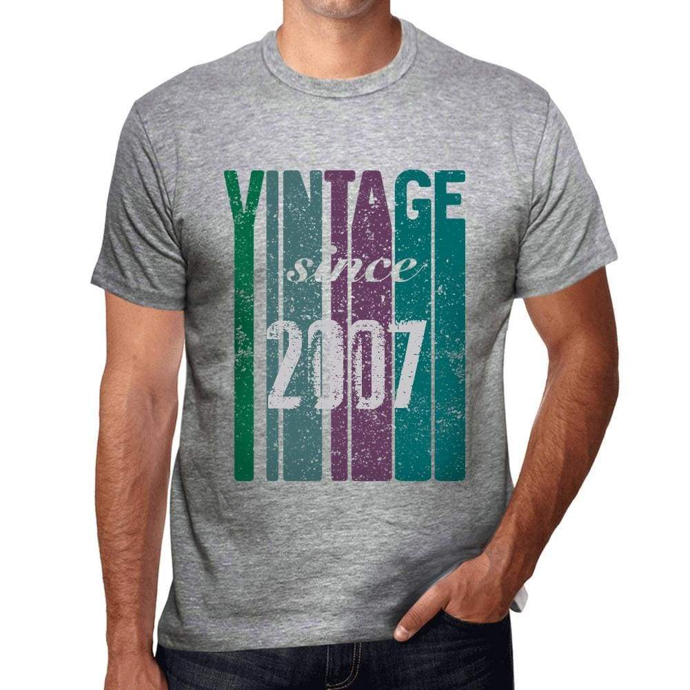 2007 Vintage Since 2007 Mens T-Shirt Grey Birthday Gift 00504 00504 - Grey / S - Casual