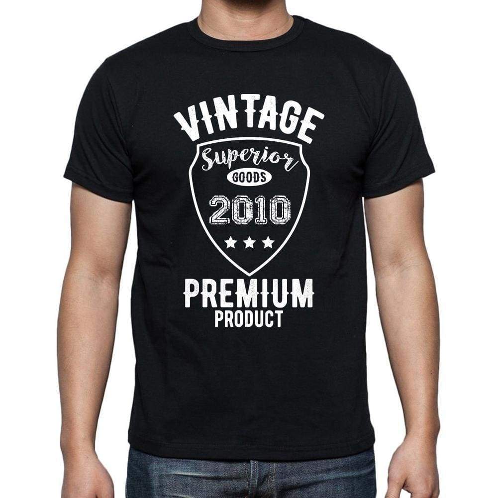 2010 Vintage Superior Black Mens Short Sleeve Round Neck T-Shirt 00102 - Black / S - Casual