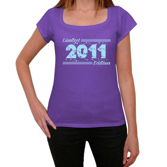 2011 Limited Edition Star Womens T-Shirt Purple Birthday Gift 00385 - Purple / Xs - Casual