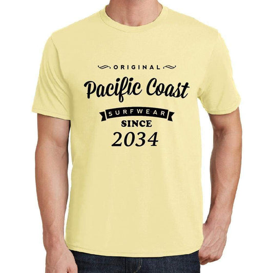 2034 Pacific Coast Yellow Mens Short Sleeve Round Neck T-Shirt 00105 - Yellow / S - Casual
