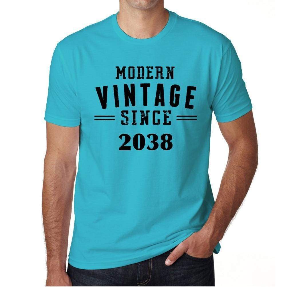 2038 Modern Vintage Blue Mens Short Sleeve Round Neck T-Shirt 00107 - Blue / S - Casual