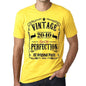 2040 Vintage Aged To Perfection Mens T-Shirt Yellow Birthday Gift 00487 - Yellow / Xs - Casual