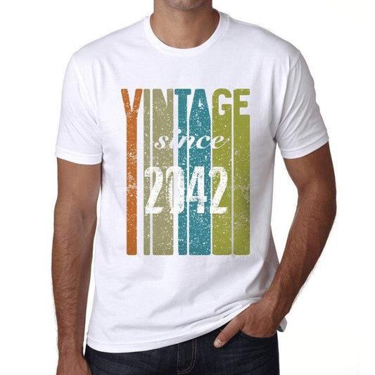 2042 Vintage Since 2042 Mens T-Shirt White Birthday Gift 00503 - White / X-Small - Casual