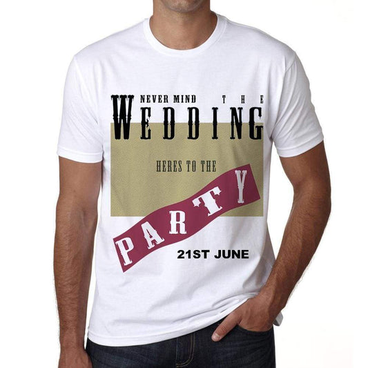 21St June Wedding Wedding Party Mens Short Sleeve Round Neck T-Shirt 00048 - Casual