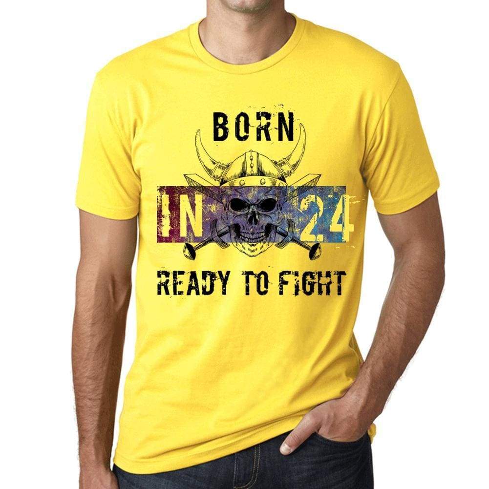 24 Ready To Fight Mens T-Shirt Yellow Birthday Gift 00391 - Yellow / Xs - Casual