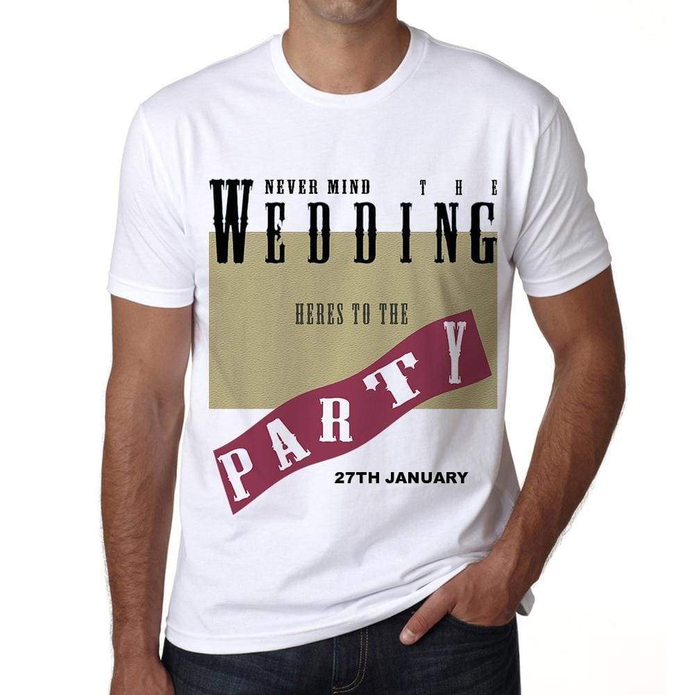 27Th January Wedding Wedding Party Mens Short Sleeve Round Neck T-Shirt 00048 - Casual