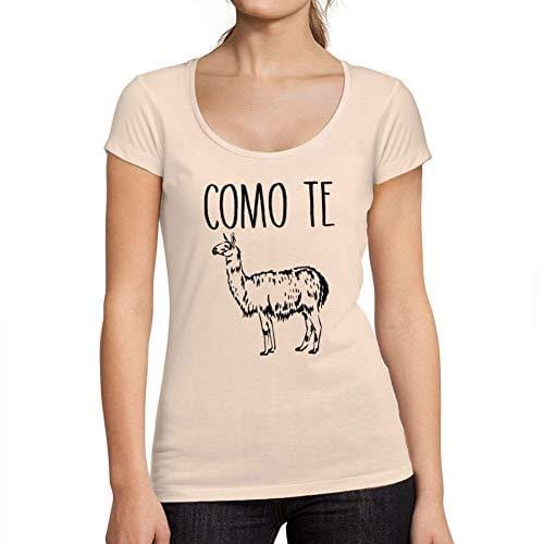 Ultrabasic - Tee-Shirt Femme col Rond Décolleté Como Te Lama Rose Crémeux