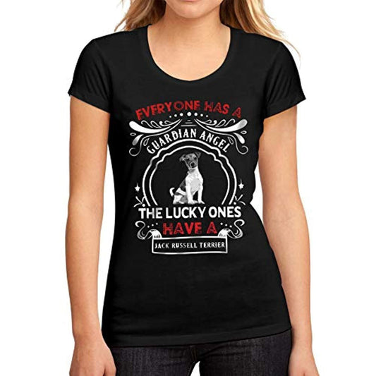 Women's Graphic T-Shirt Dog Jack Russell Terrier Deep Black