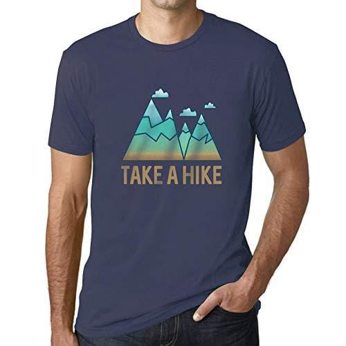Ultrabasic - Homme Graphique Col V Tee Shirt Take a Hike Denim