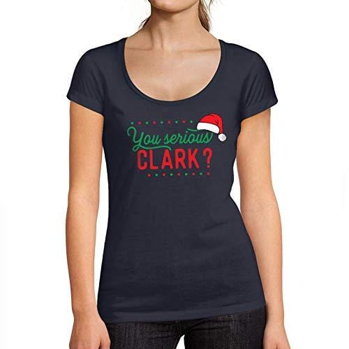 Ultrabasic - Tee-Shirt Femme Manches Courtes Serious Clark Christmas French Marine