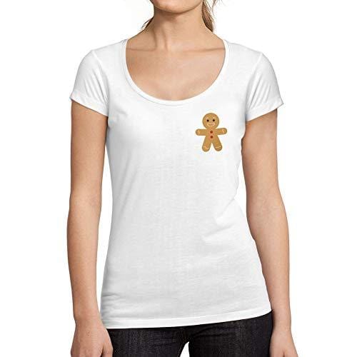 Ultrabasic - Femme Graphique Little Biscuit T-Shirt Action de Grâces Xmas Cadeau Idées Tee Blanco