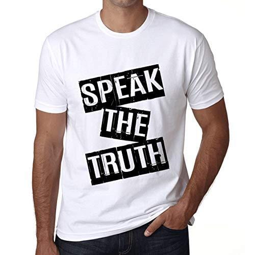 Ultrabasic - Homme T-Shirt Graphique Speak The Truth T-Shirt Cadeau Lettre d'impression Blanc