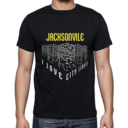 Ultrabasic - Homme T-Shirt Graphique J'aime JACKSONVILE Lumières Noir Profond