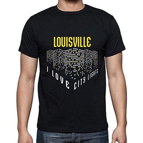 Ultrabasic - Homme T-Shirt Graphique J'aime Louisville Lumières Noir Profond