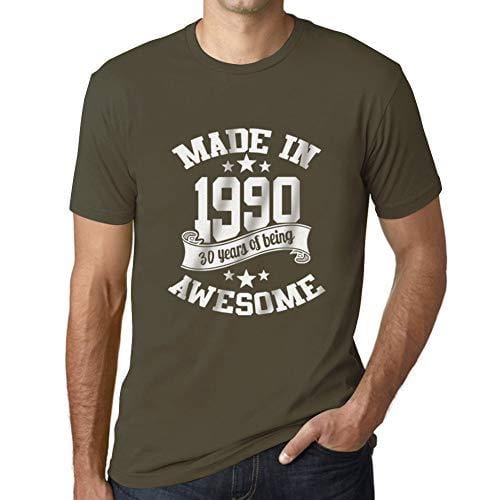Ultrabasic - Homme T-Shirt Graphique Made in 1990 Idée Cadeau T-Shirt pour Le 30e Anniversaire Army
