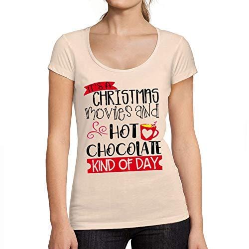 Ultrabasic - Tee-Shirt Femme col Rond Décolleté Christmas Kind of Day T-Shirt Cute Xmas Gift Ideas Rose Crémeux