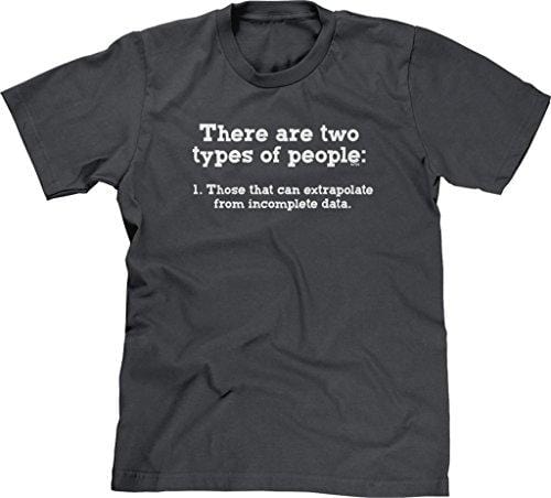 Men's T-shirt Funny T-shirt Two Kinds of People Incomplete Data Charcoal