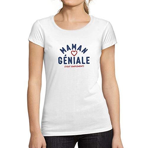 Ultrabasic - Femme Graphique Maman Géniale Imprimé des Lettres T-Shirt Blanco