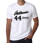 44 Authentic White Mens Short Sleeve Round Neck T-Shirt 00123 - White / L - Casual