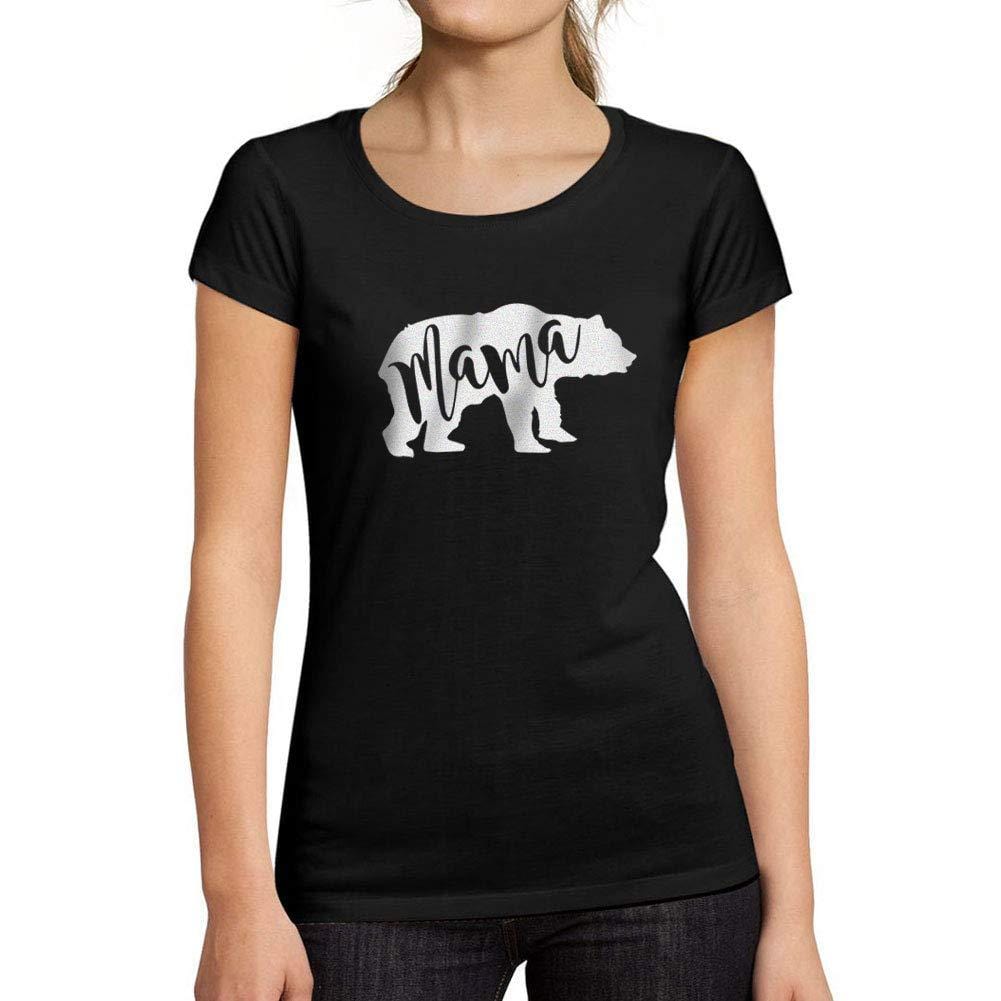 Tee-Shirt Femme Manches Courtes Mama Bear Noir Profond