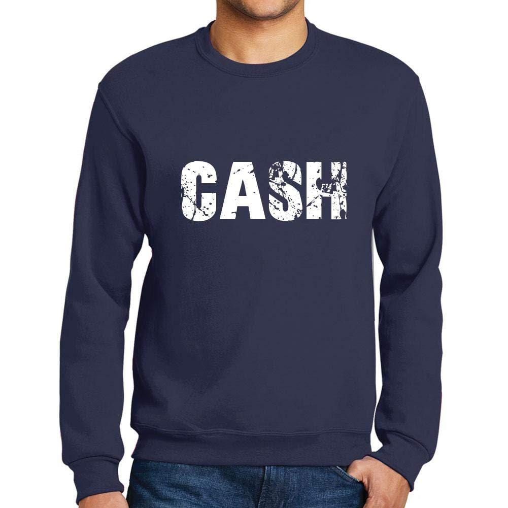 Ultrabasic Homme Imprimé Graphique Sweat-Shirt Popular Words Cash French Marine