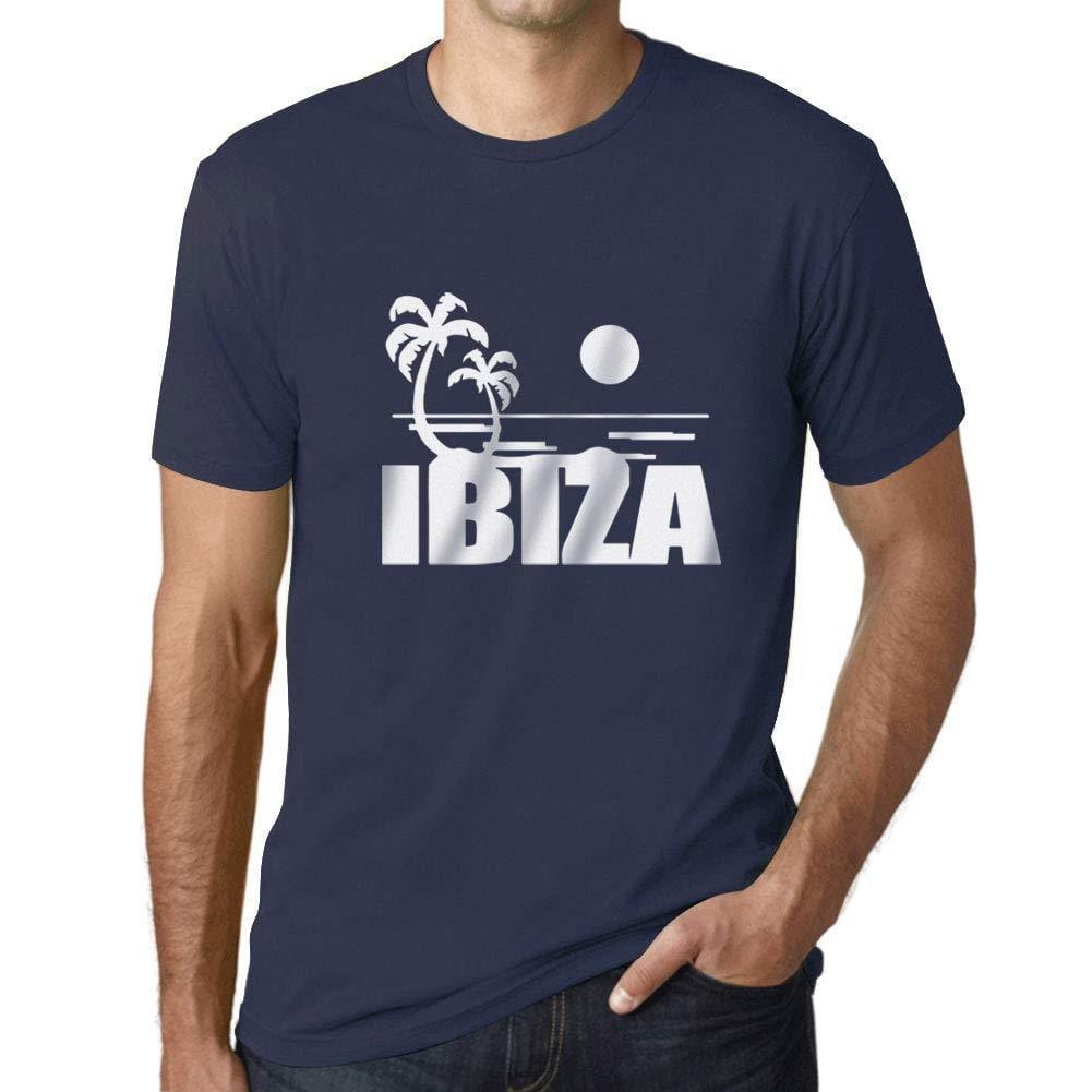 Ultrabasic - Homme T-Shirt Graphique Ibiza Printed Lettering Holidays French Marine