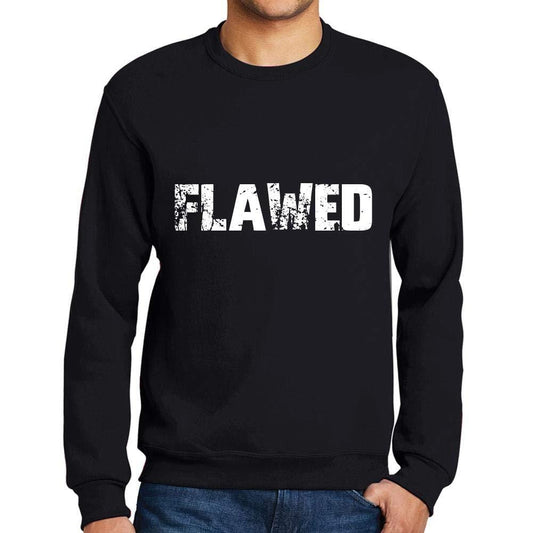 Ultrabasic Homme Imprimé Graphique Sweat-Shirt Popular Words Flawed Noir Profond