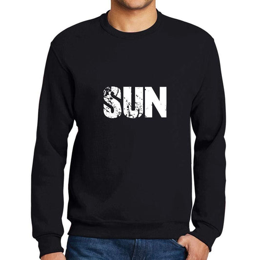 Ultrabasic Homme Imprimé Graphique Sweat-Shirt Popular Words Sun Noir Profond
