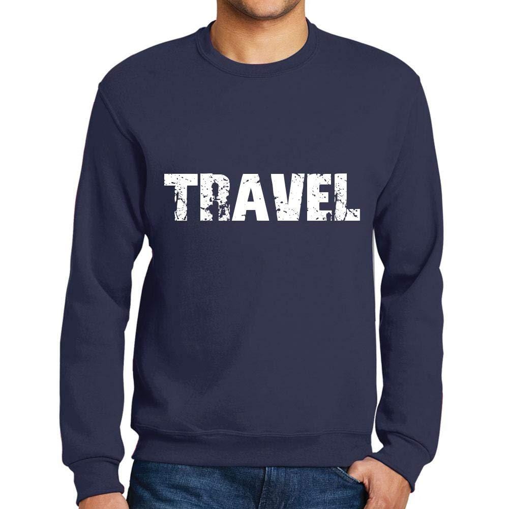 Ultrabasic Homme Imprimé Graphique Sweat-Shirt Popular Words Travel French Marine