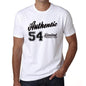 53 Authentic White Mens Short Sleeve Round Neck T-Shirt 00123 - White / S - Casual