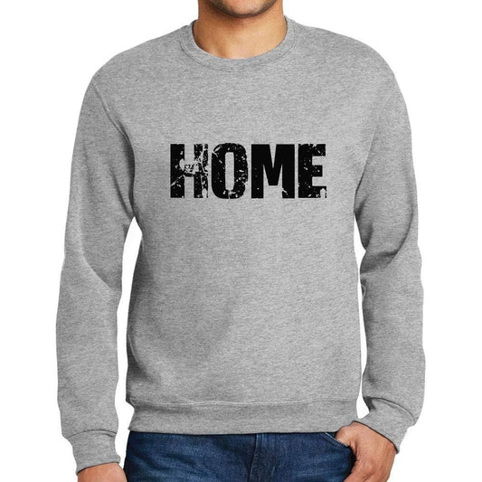 Ultrabasic Homme Imprimé Graphique Sweat-Shirt Popular Words Home Gris Chiné