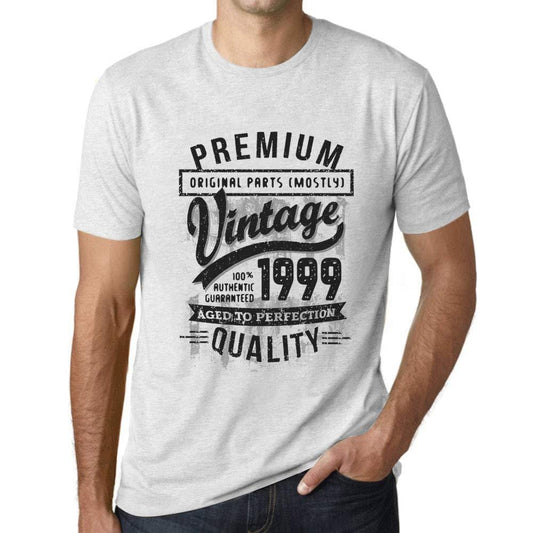 Ultrabasic - Homme Graphique 1999 Aged to Perfection T-Shirt - Cadeau d'anniversaire pour 20 Ans Blanc Chiné