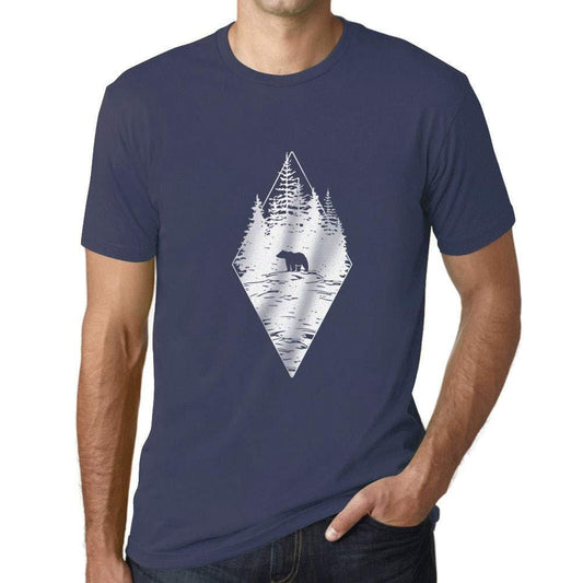 Ultrabasic - Homme T-Shirt Graphique Ours de la Forêt Denim