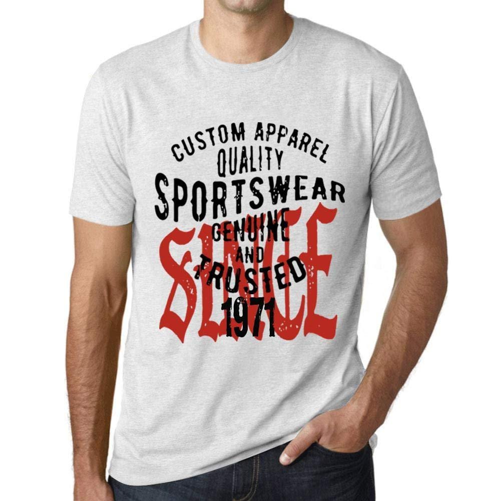 Ultrabasic - Homme T-Shirt Graphique Sportswear Depuis 1971 Blanc Chiné