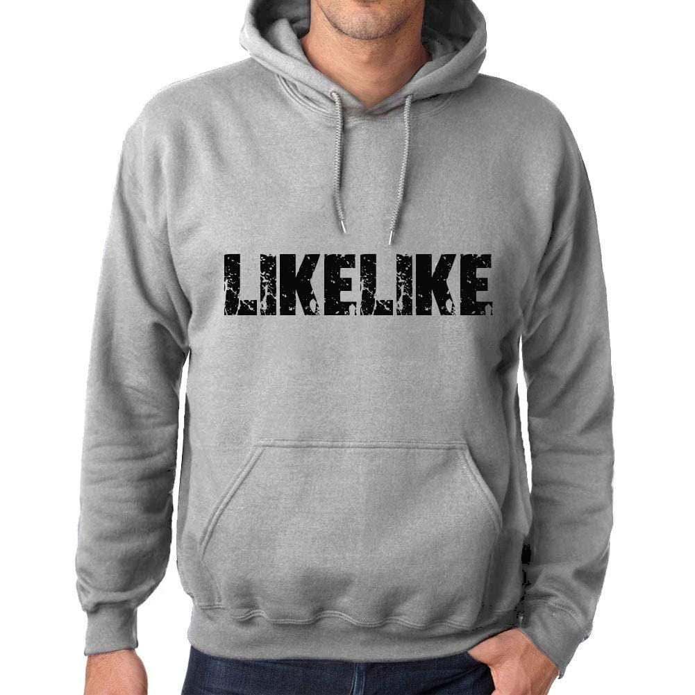 Ultrabasic Homme Femme Unisex Sweat à Capuche Hoodie Popular Words LIKELIKE Gris Chiné