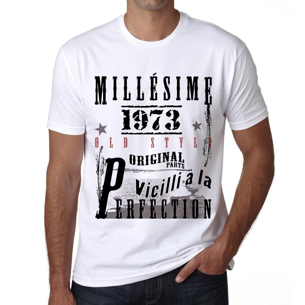 1973,Cadeaux,Anniversaire,Manches Courtes,Blanc,Homme T-Shirt