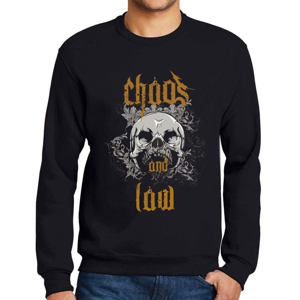 Ultrabasic - Homme Imprimé Graphique Sweat-Shirt Chaos and Law Noir Profond