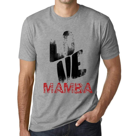 Ultrabasic - Homme T-Shirt Graphique Love Mamba Gris Chiné