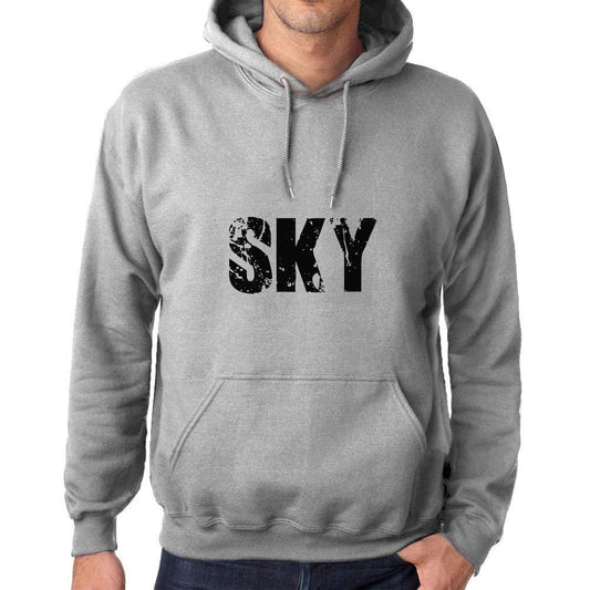 Homme Femme Unisex Sweat à Capuche Hoodie Popular Words Sky Gris Chiné