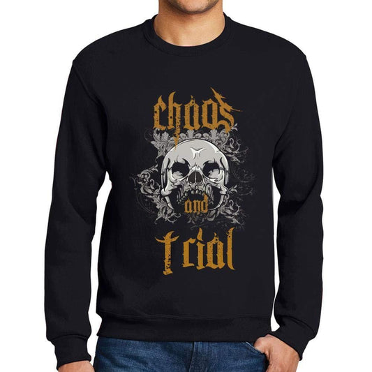 Ultrabasic - Homme Imprimé Graphique Sweat-Shirt Chaos and Trial Noir Profond