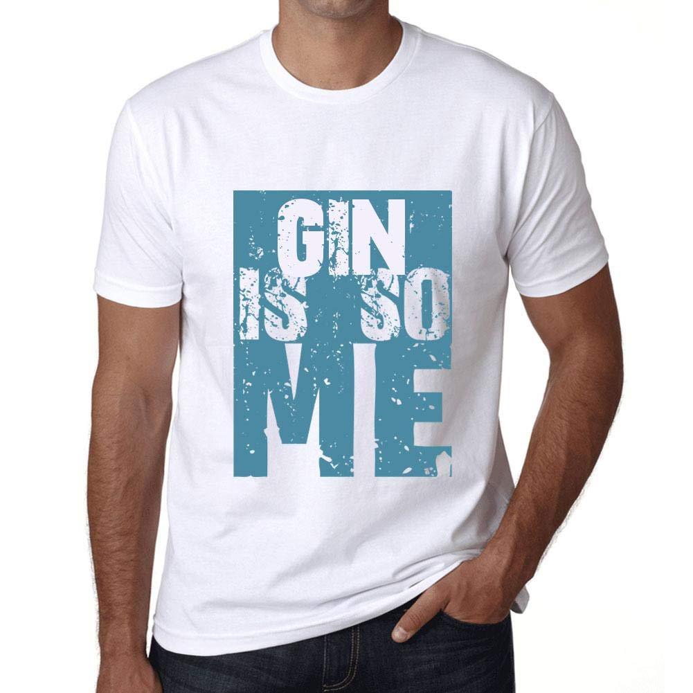 Homme T-Shirt Graphique GIN is So Me Blanc