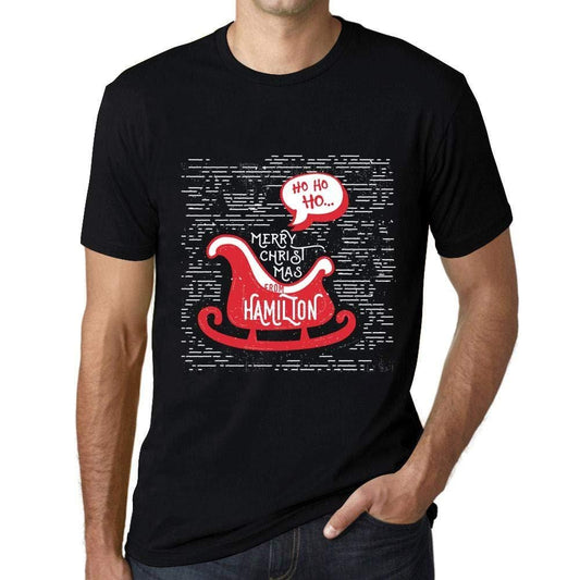 Ultrabasic Homme T-Shirt Graphique Merry Christmas from Hamilton Noir Profond